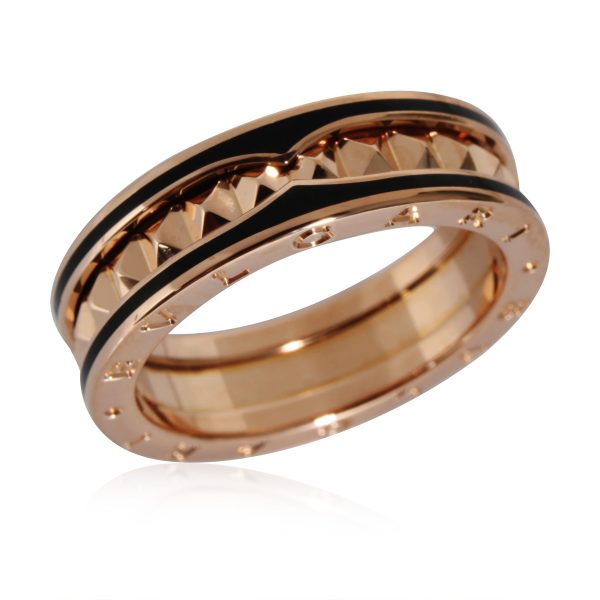 132012 pv BVLGARI Bzero1 Rock Ring with Black Ceramic in 18k Rose Gold