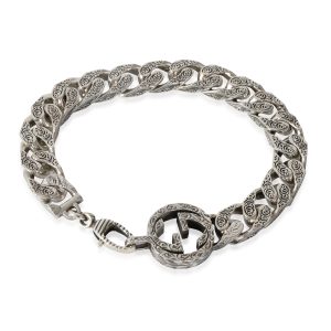 Gucci Interlocking G Curb Bracelet in Sterling Silver Louis Vuitton Portefeuille Jena Wallet Parnassea Leather Noisette