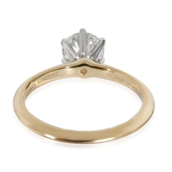 132094 bv Tiffany Co Diamond Engagement Ring in 18k Yellow GoldPlatinum I VS1 098 ctw