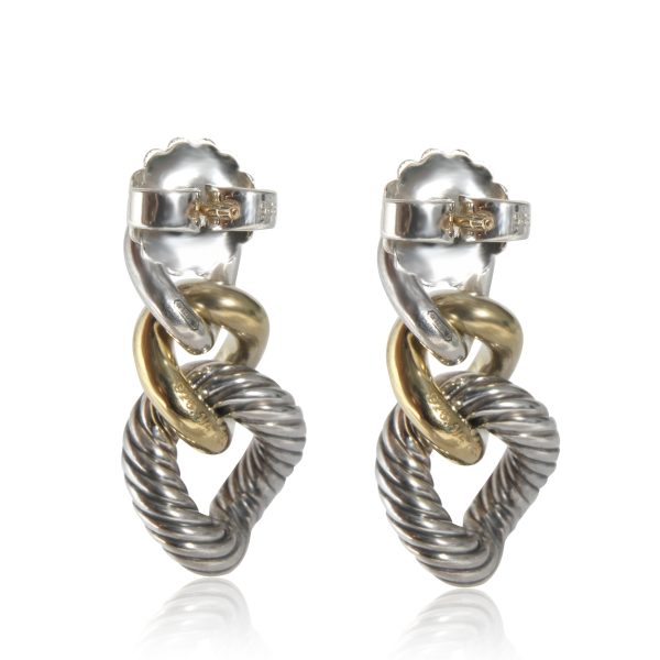 132169 bv David Yurman Belmont Curb Link Drop Earrings in SS 18K Gold