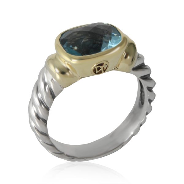 132171 pv David Yurman Cable Collection Blue Topaz Ring in 14k GoldSterling Silver