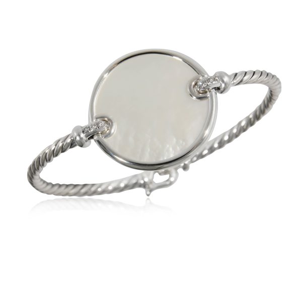 132235 av 0fbe42ba b169 4d46 b452 d258afcd745f David Yurman Elements Mother of Pearl Diamond Bracelet in Silver 007 CTW