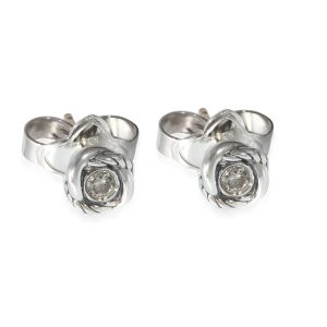 David Yurman Crossover Infinity Stud Earrings in Sterling Silver 013 CTW Cart