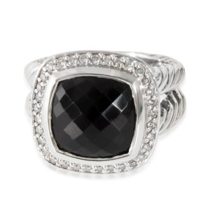 David Yurman Albion Onyx Ring in Sterling Silver Black 02 CTW LOUIS VUITTON N51207 Hampstead PM Damier Handbag Azur