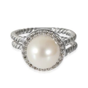 David Yurman Cable Collection Pearl Ring in Sterling Silver 02 CTW Fendi Peekaboo Leather Hand bag Grey