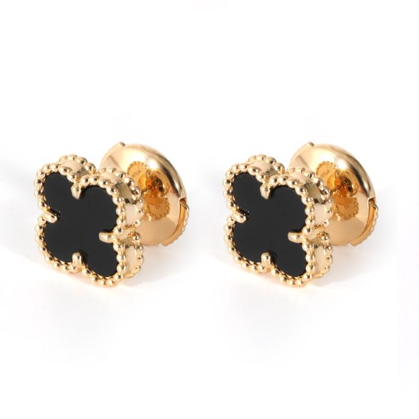 132276 sv 28bf5ff0 0291 4124 b2a8 80f87c405254 Van Cleef Arpels Sweet Alhambra Onyx Earrings in 18k Yellow Gold