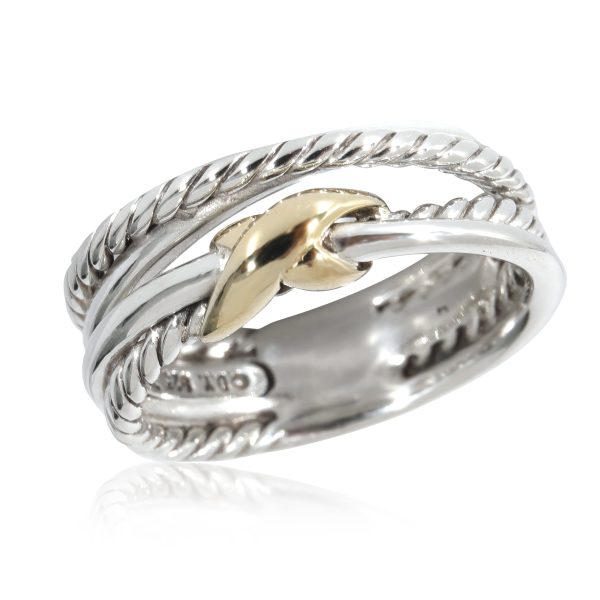 132347 pv David Yurman Crossover Ring in 18k Yellow GoldSterling Silver