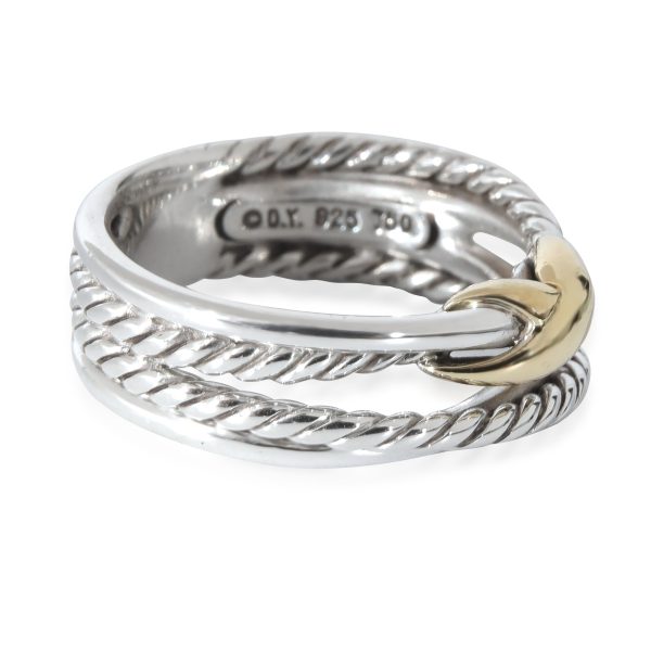 132347 sv David Yurman Crossover Ring in 18k Yellow GoldSterling Silver