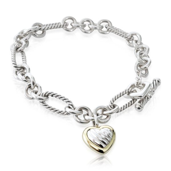 David Yurman Heart Link Charm Bracelet in 18k Yellow GoldSterling Silver David Yurman Heart Link Charm Bracelet in 18k Yellow GoldSterling Silver