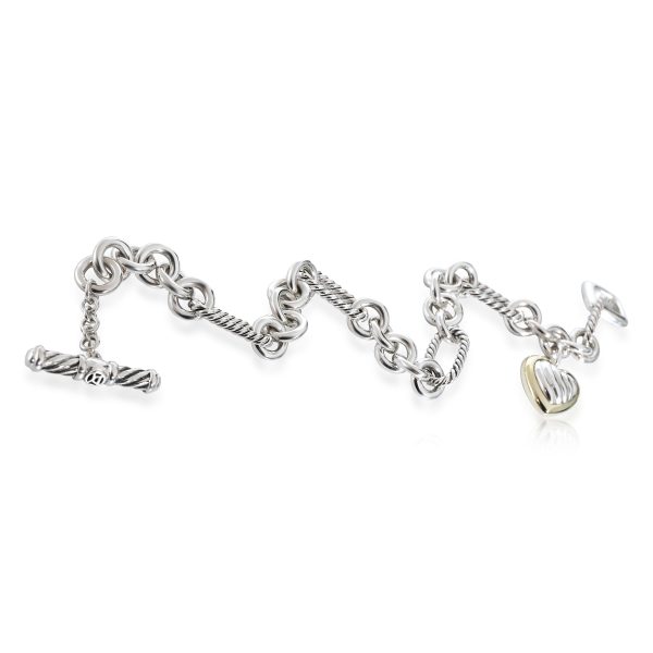 132379 pv David Yurman Heart Link Charm Bracelet in 18k Yellow GoldSterling Silver