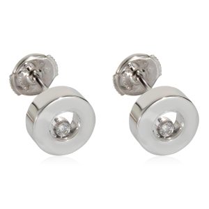 Chopard Happy Diamonds Round Stud Earrings in 18k White Gold 011 CTW Cart