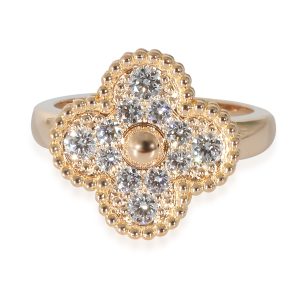 Van Cleef Arpels Alhambra Diamond Ring in 18k Rose Gold 048 CTW Celine Macadam Clutch Bag Brown