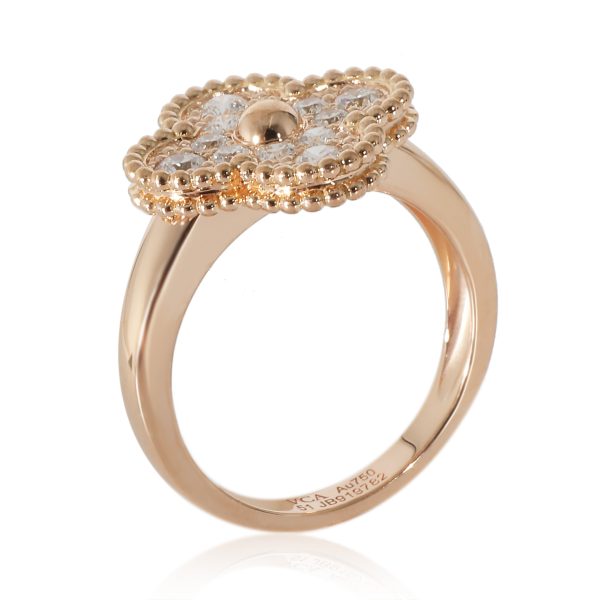 132392 pv f230aaa9 97aa 4fa7 9209 79b661a2f3df Van Cleef Arpels Alhambra Diamond Ring in 18k Rose Gold 048 CTW