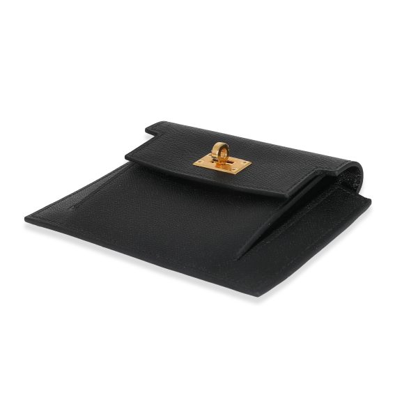 132480 clasp c9086c32 d9b5 466b a475 d333d1eccf08 Hermès Black Epsom Kelly Pocket Compact Wallet