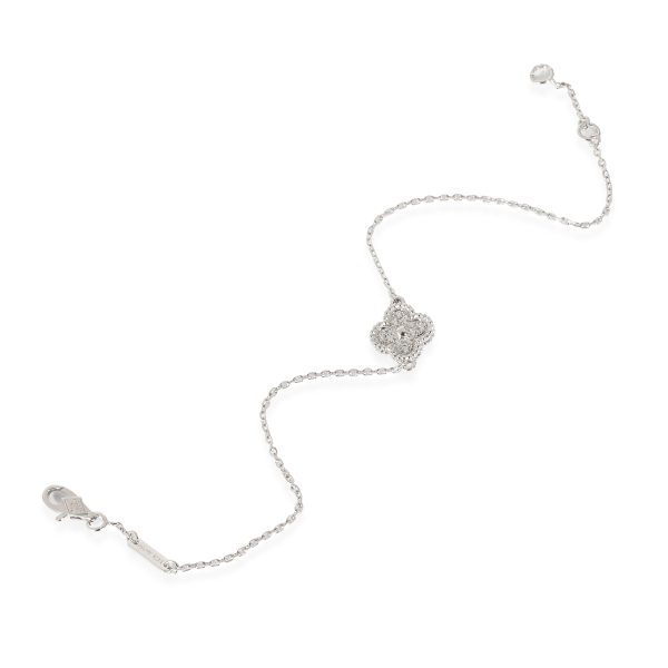 132502 pv 016bf046 31eb 4038 b0c6 46f531e2c1f0 Van Cleef Arpels Sweet Alhambra Diamond Bracelet in 18k White Gold 008 CTW