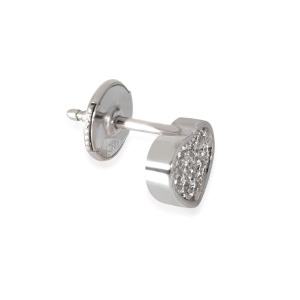 132506 av 18k White Gold Chopard My Happy Hearts Diamond Single Stud Earring 012ctw