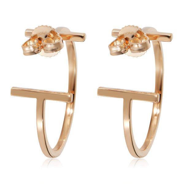 132580 av Tiffany Co T Hoop Earrings in 18k Rose Gold