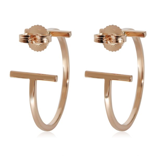 132580 pv Tiffany Co T Hoop Earrings in 18k Rose Gold