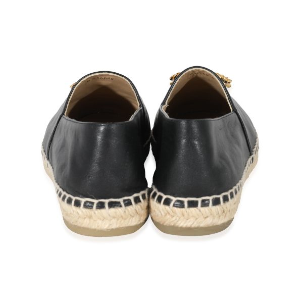 132692 stamp Chanel Black Lambskin Gold CC Espadrilles