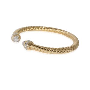 David Yurman Cable Bracelet With Pave Diamonds 046 CTW in 18k Yellow Gold Louis Vuitton Cava Piano Monogram Shoulder Bag Brown