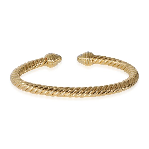 132693 pv David Yurman Cable Bracelet With Pave Diamonds 046 CTW in 18k Yellow Gold