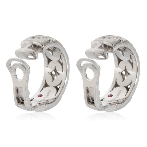 132701 av Roberto Coin Granada Clip On Hoop Earrings in 18k White Gold 38 Ctw