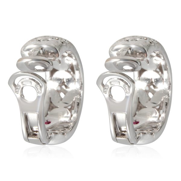 132701 pv Roberto Coin Granada Clip On Hoop Earrings in 18k White Gold 38 Ctw