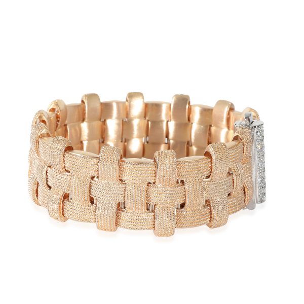 132702 sv 7f6e06eb e27d 409f a097 b87a881fadb4 Roberto Coin Appassionata Bracelet in 18k Rose Gold 028 Ctw Diamond Clasp