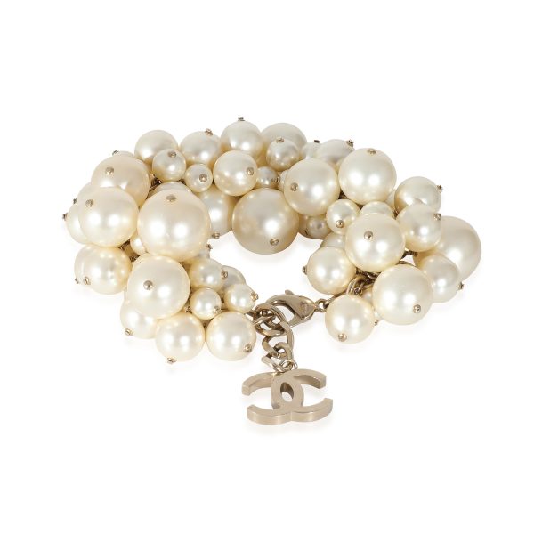 132707 sv eb0d0770 6d72 48c0 a764 e81193353c65 Chanel 2013 Gold Plated Large Faux Pearl Cluster Bracelet