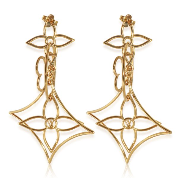 132807 pv Louis Vuitton Twiggy Long Gold Plated Earrings