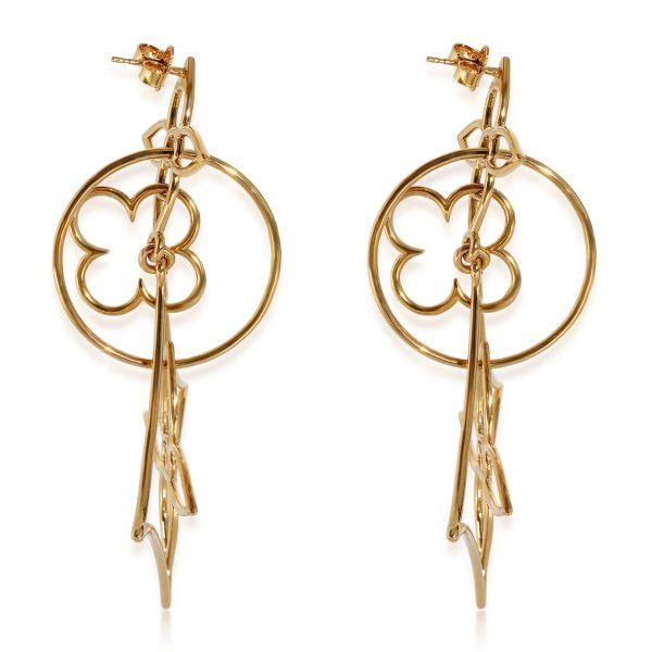 132807 sv Louis Vuitton Twiggy Long Gold Plated Earrings