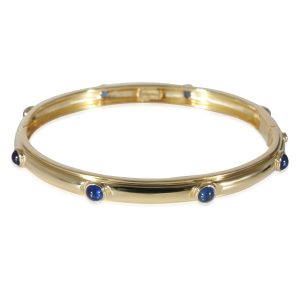 Tiffany Co Vintage Cabochon Sapphire Bangle Bracelet in 18K Yellow Gold Chanel Cocomark Handbag