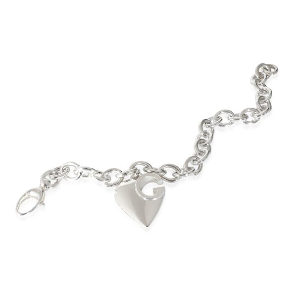 132932 pv Gucci GG Cutout Heart Charm Bracelet in Sterling Silver