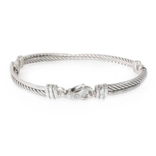 133003 bv David Yurman Crossover Diamond Bracelet in Sterling Silver 043 CTW