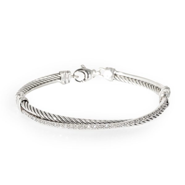 David Yurman Crossover Diamond Bracelet in Sterling Silver 043 CTW David Yurman Crossover Diamond Bracelet in Sterling Silver 043 CTW