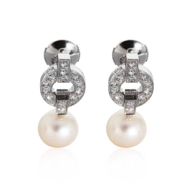 Cartier Himalia Pearl Diamond Earrings in 18 Karat White Gold 043 CTW Cartier Himalia Pearl Diamond Earrings in 18 Karat White Gold 043 CTW