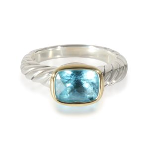 David Yurman Blue Topaz Ring in Yellow GoldSterling Silver Cart