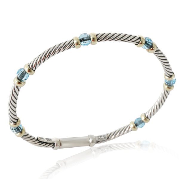 133326 bv David Yurman Hampton Blue Topaz Bracelet in 18k Yellow GoldSterling Silver