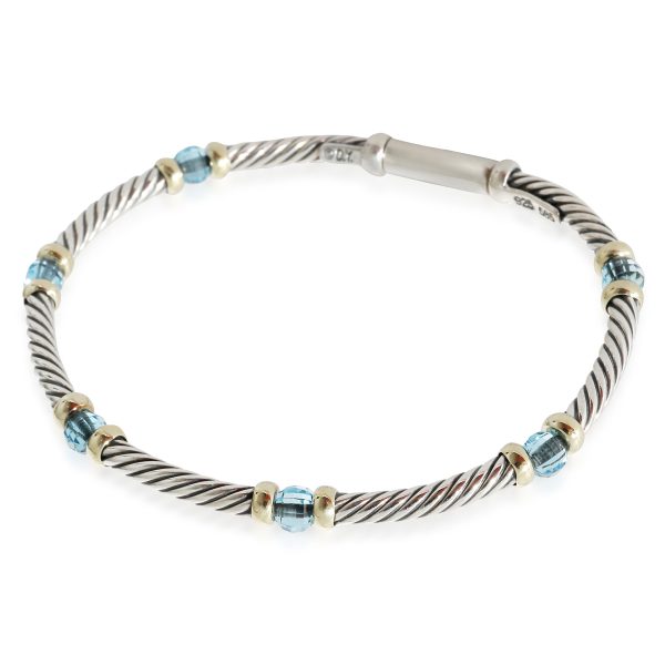 David Yurman Hampton Blue Topaz Bracelet in 18k Yellow GoldSterling Silver David Yurman Hampton Blue Topaz Bracelet in 18k Yellow GoldSterling Silver