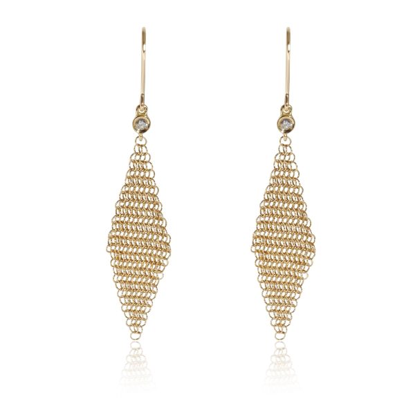 Tiffany Co Elsa Peretti Mesh Earring in 18k Yellow Gold 006 CTW Tiffany Co Elsa Peretti Mesh Earring in 18k Yellow Gold 006 CTW