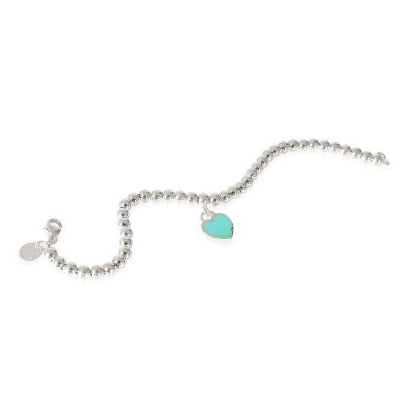 133429 pv Tiffany Co Return To Tiffany Blue Enamel Heart Bracelet in Sterling Silver