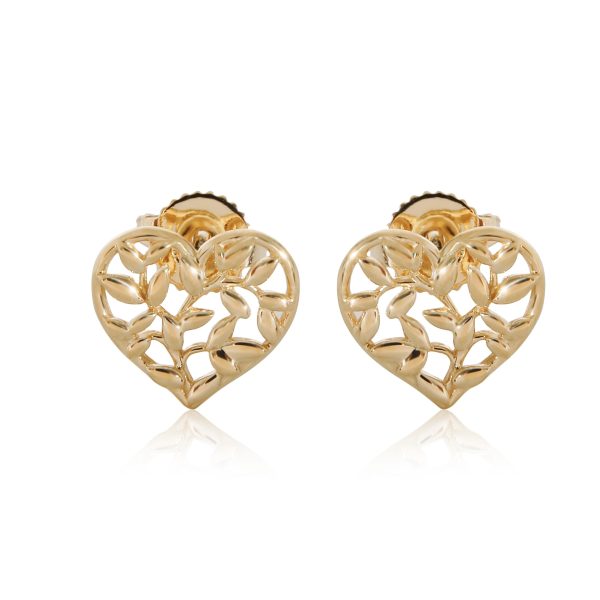 Tiffany Co Paloma Picasso Olive Leaf Heart Earrings in 18k Yellow Gold Tiffany Co Paloma Picasso Olive Leaf Heart Earrings in 18k Yellow Gold