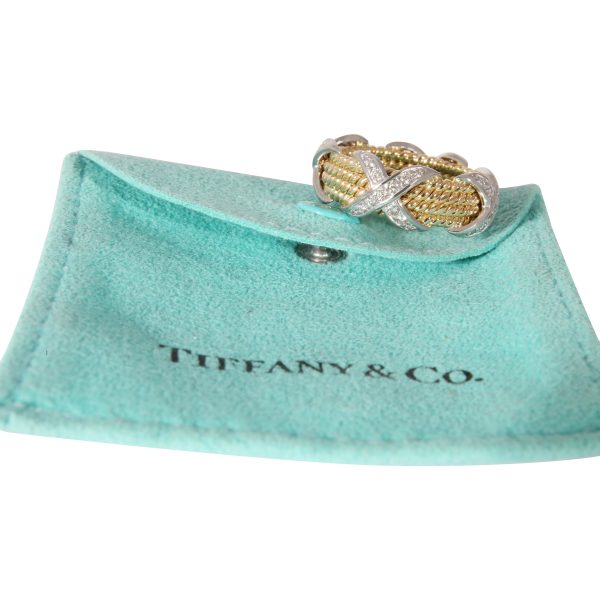 133662 bv Tiffany Co Schlumberger Ring in 18k Yellow GoldPlatinum 054 CTW