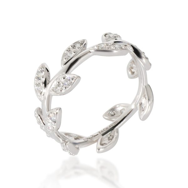 133762 pv Tiffany Co Paloma Picasso Olive Leaf Ring in 18K White Gold 028 CTW