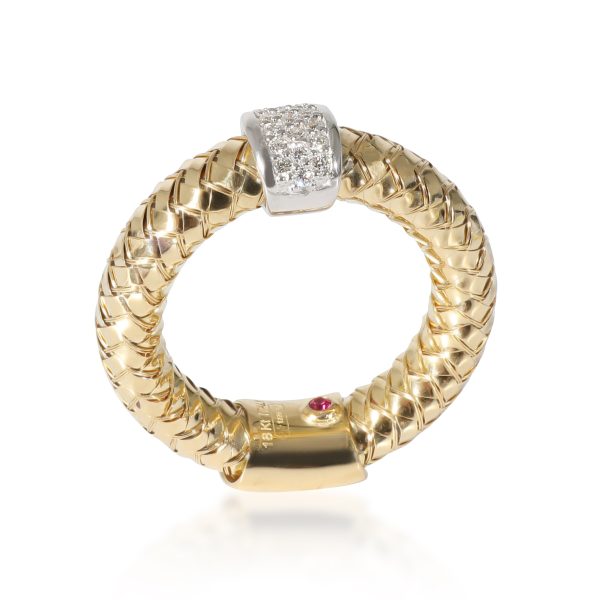 134251 av Roberto Coin Primavera Diamond Ring in 18K Yellow Gold 01 CTW