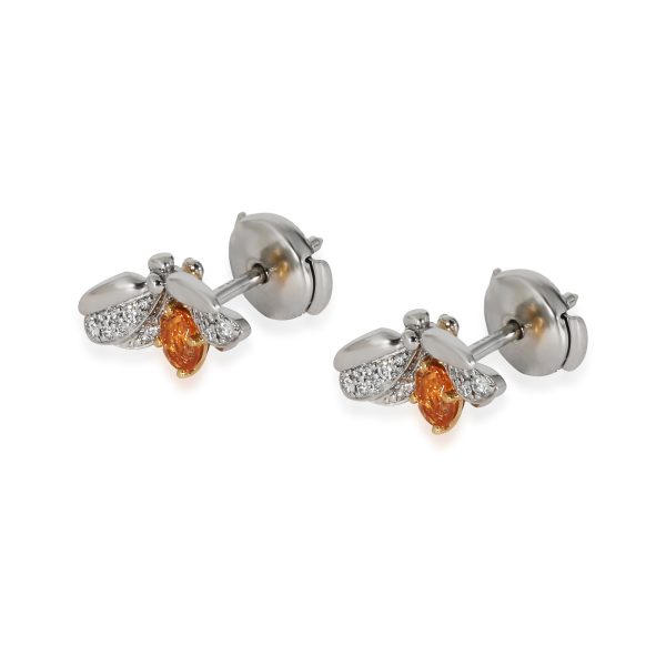 134263 sv Tiffany Co Paper Flowers Diamonds Spessartine Firefly Earrings in Platinum