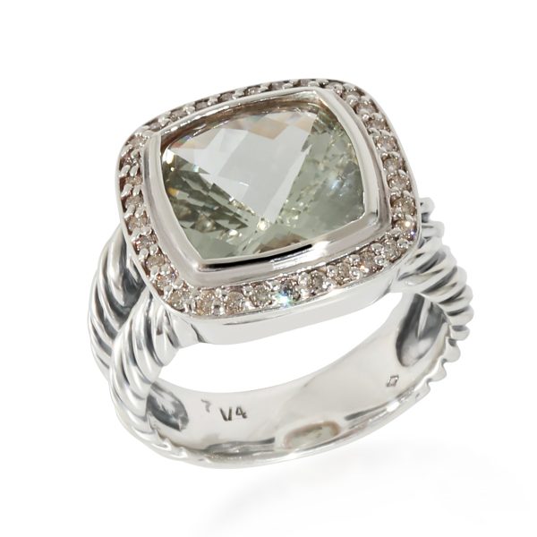 134303 bv David Yurman Albion Prasiolite Ring in Sterling Silver Green 022 CTW