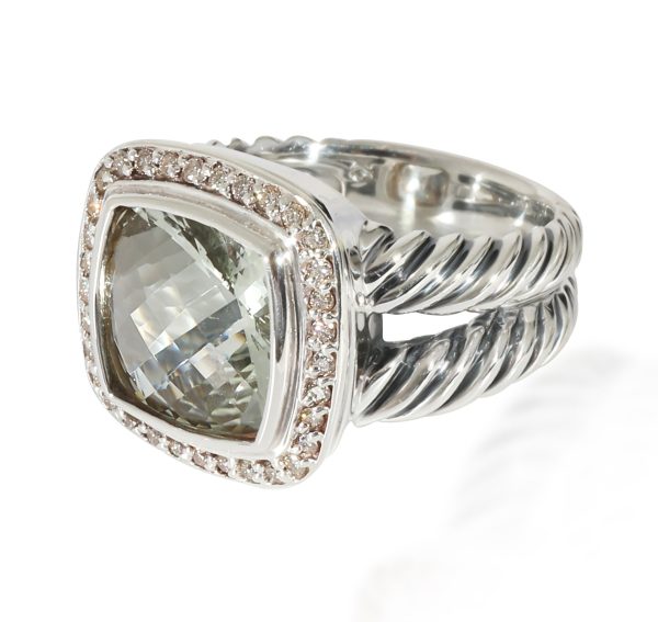 134303 sv David Yurman Albion Prasiolite Ring in Sterling Silver Green 022 CTW