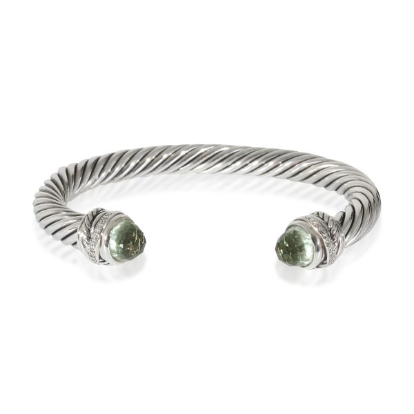 David Yurman Cable Prasiolite Bracelet in Sterling Silver 007 CTW David Yurman Cable Prasiolite Bracelet in Sterling Silver 007 CTW