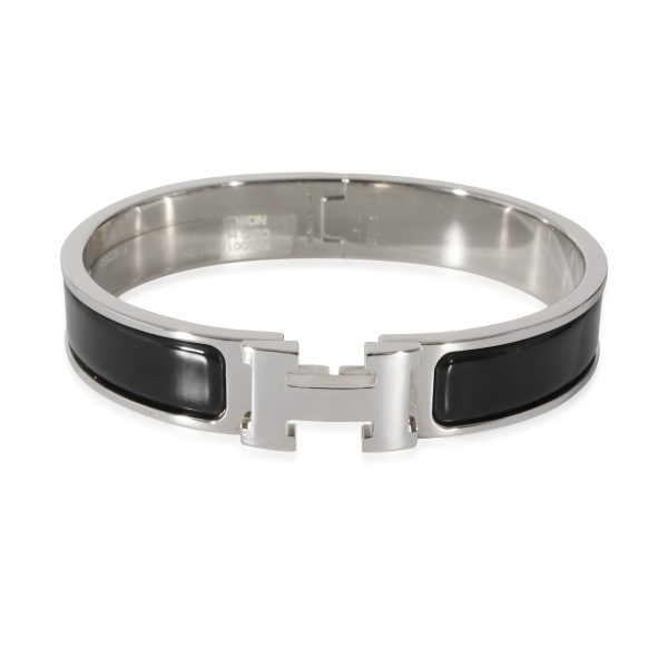 Hermès Clic H Palladium Plated Bracelet in Noir Hermès Clic H Palladium Plated Bracelet in Noir Size GM